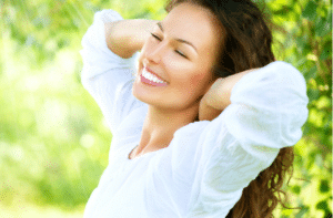 Healthy Smiling Girl in the Spring Park