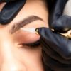 Permanent makeup on female eyebrows