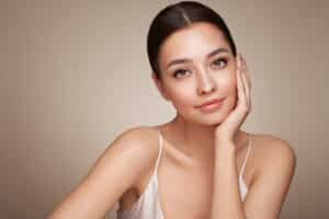 beautiful young woman with clean fresh skin.